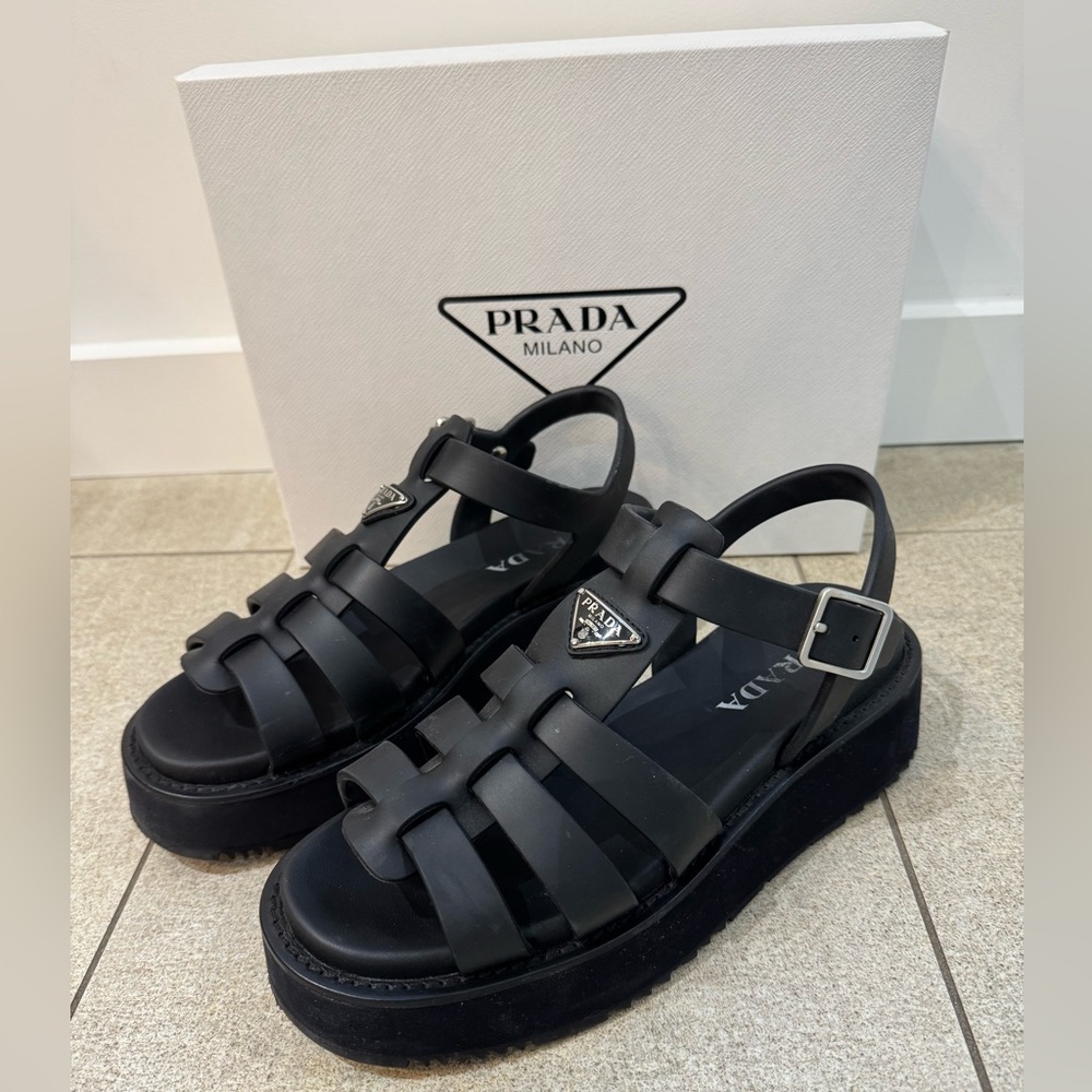 Prada Black Cage Sandals size 40
